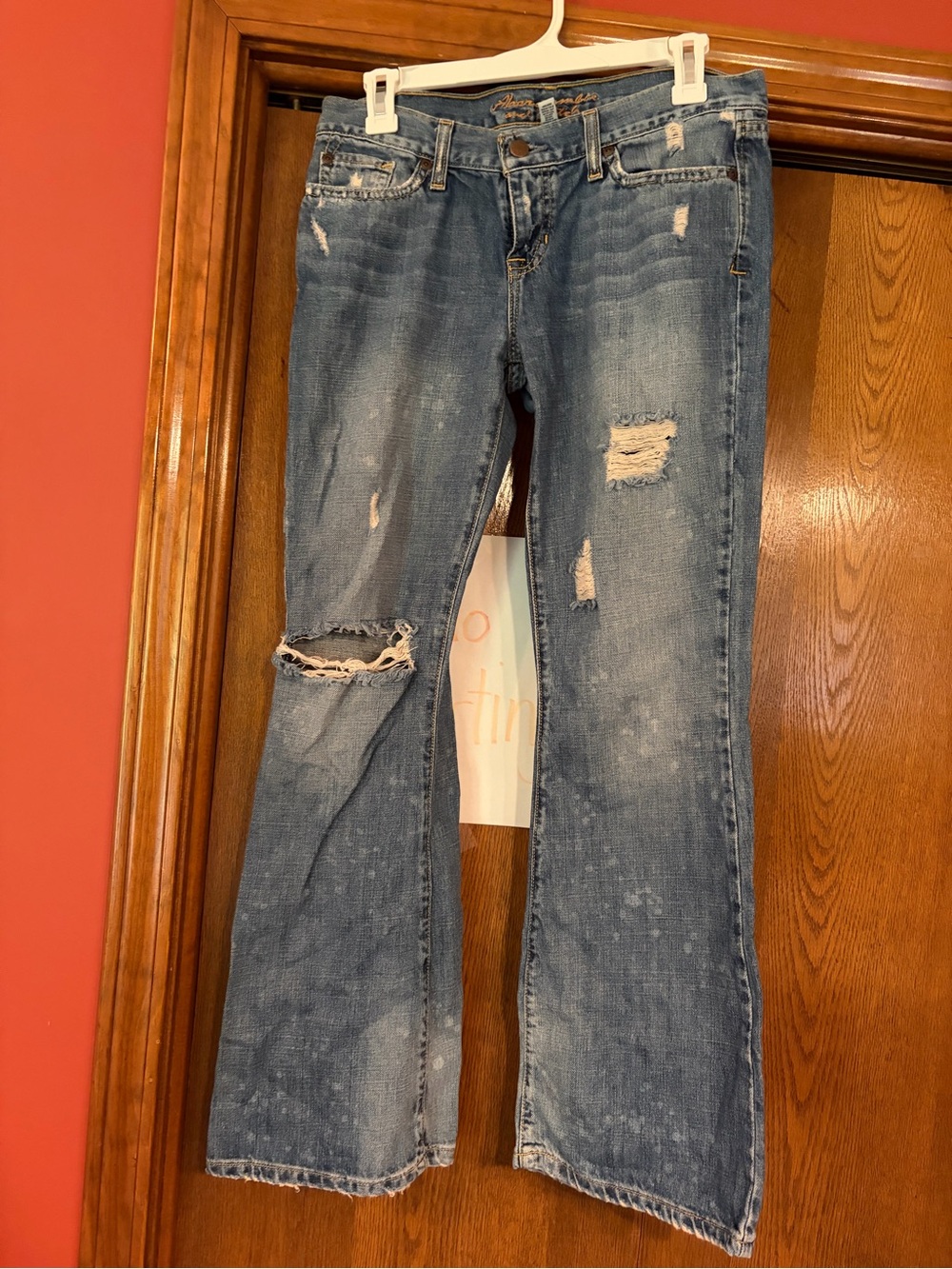Y2K 2004 Abercrombie & Fitch Distressed Blue Flare Jeans